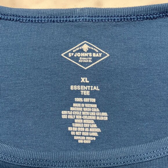 St. John's Bay Womens Rich Teal Long Sleeve Round Neck Essential Tee Size XL - Picture 2 of 4